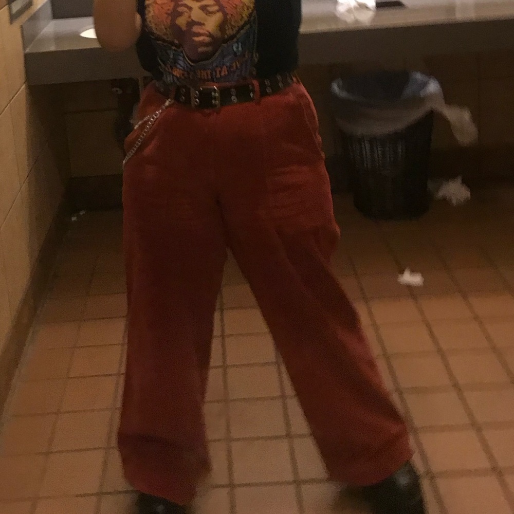 orange courdey flair pants